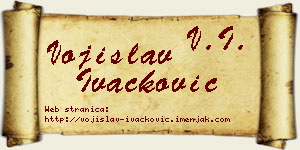 Vojislav Ivačković vizit kartica